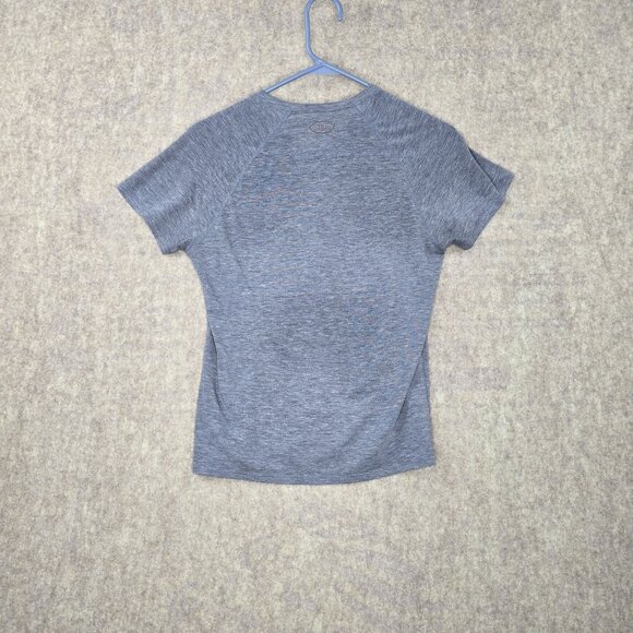 Under Armour Womens V-Neck Performance T-Shirt Gray Size Small Polyester Blend - Picture 2 of 5